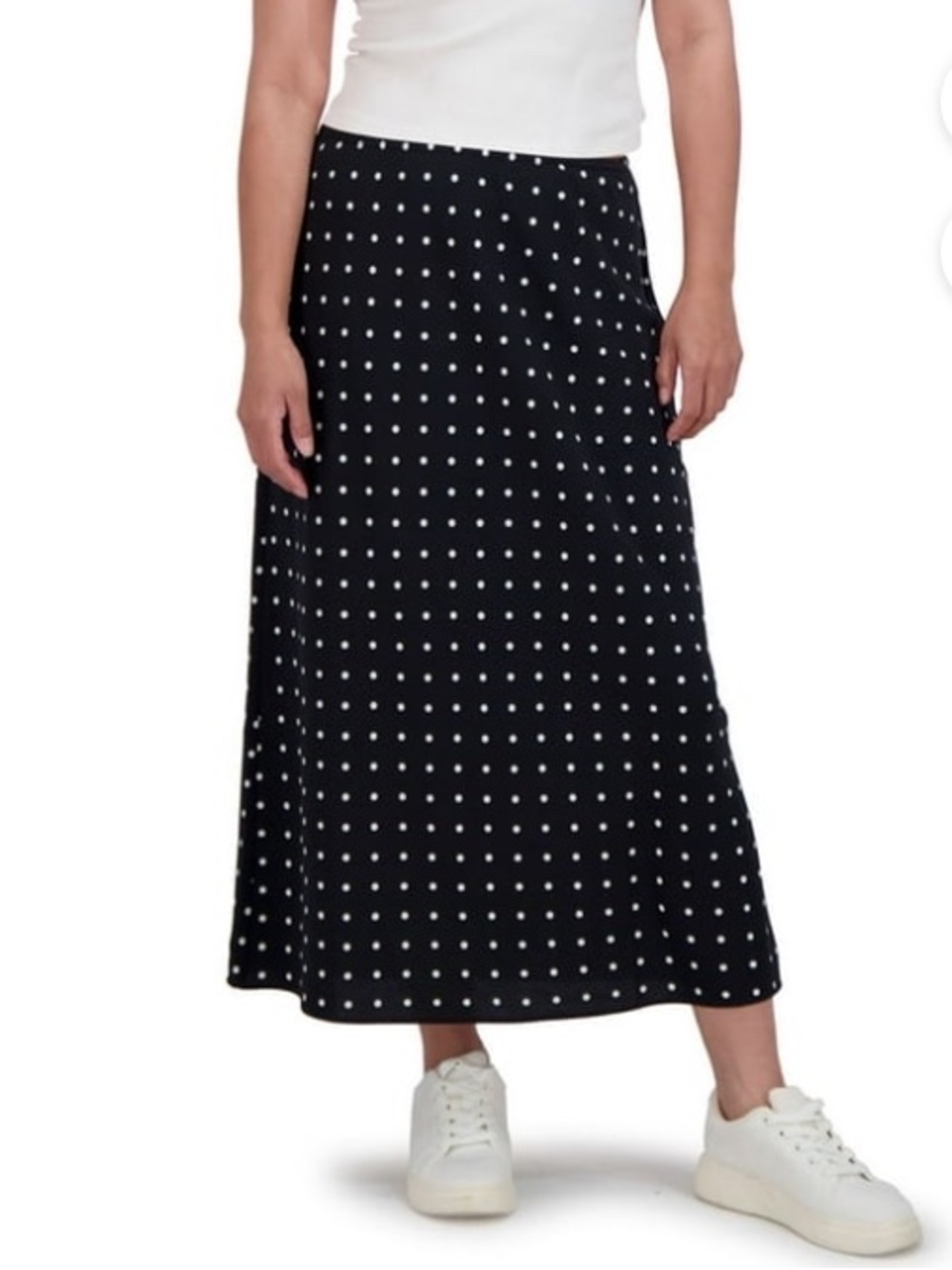 Aeropostale Women's Black Polka Dot Slip Skirt